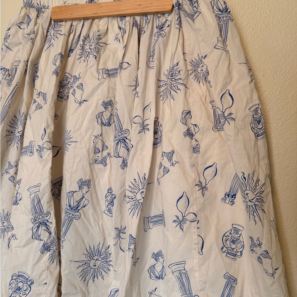 Lucky Brand Blue and White Maxi Cotton Skirt - Picture 4 of 9